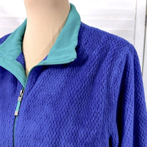 Talbots Fleece Jacket Size Medium Cozy Full Zip Long Sleeve - Picture 5 of 11